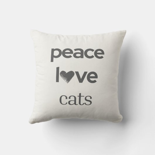 Peace Love Cats Modern Reversible Graphic Cat Mom  クッション (裏面)