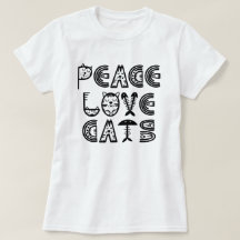 Peace Love Cats Tシャツ