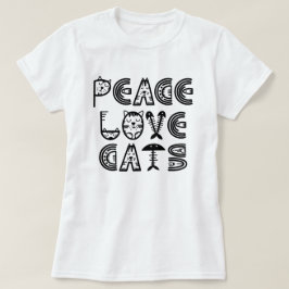 Peace Love Cats Tシャツ