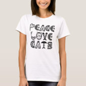 Peace Love Cats Tシャツ (正面)