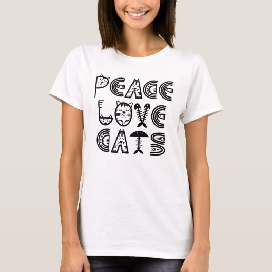 Peace Love Cats Tシャツ (正面)