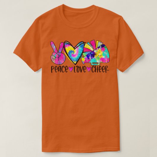 Peace Love CheerTie Dye Cheerleading Cheerleader G Tシャツ (デザイン正面)