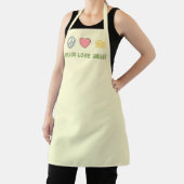 Peace Love Cheese Yellow Retro Apron エプロン (インサイチュ)
