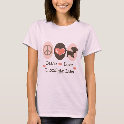 Peace Love Chocolate オーガニック Labs Tシャツ (正面)