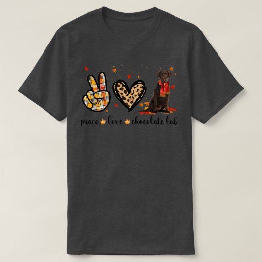 Peace Love Chocolate Labrador Scarf Fall Autumn Th Tシャツ (デザイン正面)