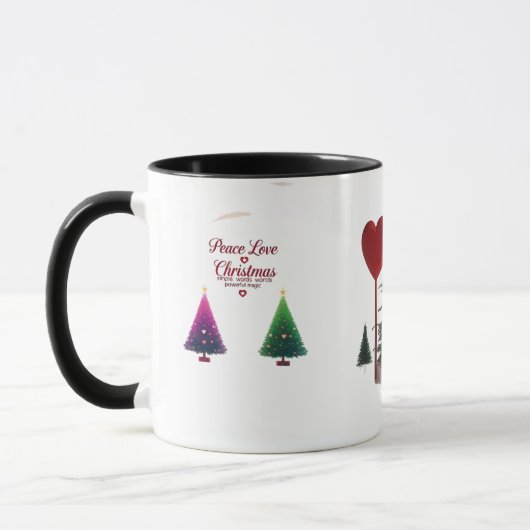 Peace Love Christmas Combo Mug – Vibrant Holiday  マグカップ (左)