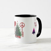Peace Love Christmas Combo Mug – Vibrant Holiday  マグカップ (正面右)
