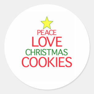 Peace Love Christmas Cookie ラウンドシール
