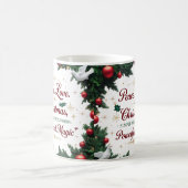 Peace Love Christmas Two-Tone Mug  コーヒーマグカップ (中央)