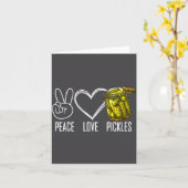 Peace Love Ckles Retro Jar Of Sliced Ckles Funny F カード (黄色い花)