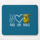 Peace Love Ckles Retro Jar Of Sliced Ckles Funny F マウスパッド (正面)