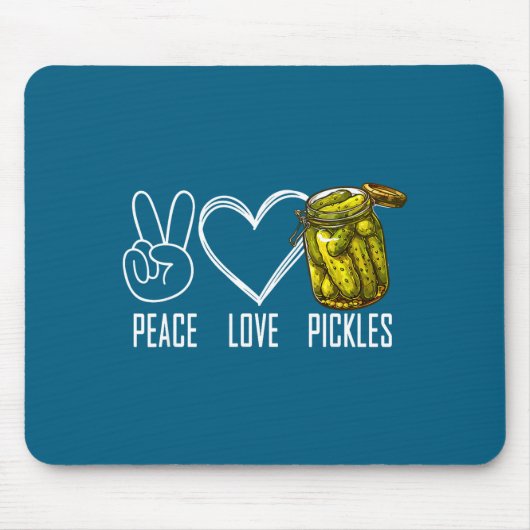 Peace Love Ckles Retro Jar Of Sliced Ckles Funny F マウスパッド (正面)