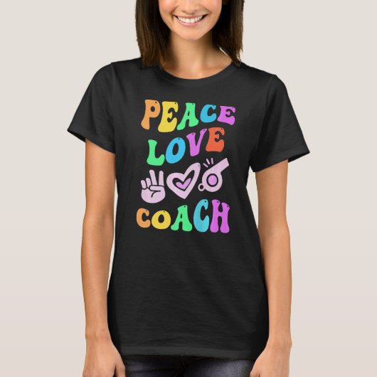 PEACE LOVE COACHレトロトレーナーGroovy Back To Scho Tシャツ (正面)