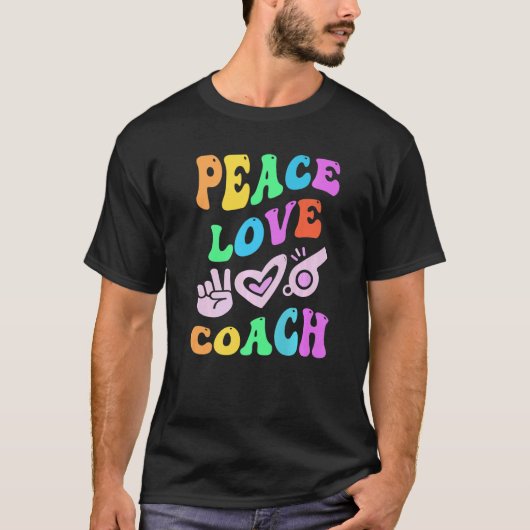 PEACE LOVE COACH Retro Trainer Groovy Back To Scho Tシャツ (正面)