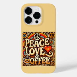 Peace, Love, & CoffeeレトロiPhoneケース Case-Mate iPhone 14 Proケース