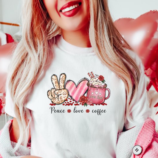 Peace Love Coffee、バレンタイン Tシャツ