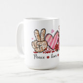 Peace, Love, Coffee Mug:スタイルで飲む☕ コーヒーマグカップ (正面左)