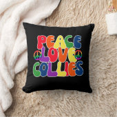 Peace Love Collies Pillow クッション (ブランケット)