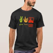 Peace Love Computer Teacher Funny Teaching Costume Tシャツ (正面)