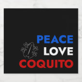 Peace Love Coquito Bottle Label 3.5"x4" リキュールボトルラベル (シングルラベル)