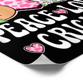 Peace Love Cricket Lover Cow Print Women Girls Cut ポスター (角)