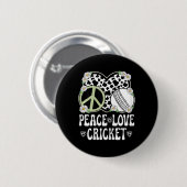 Peace Love Cricket Lover Cow Print Women Girls Cut 缶バッジ (正面&裏面)