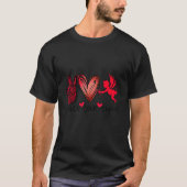 Peace Love Cupid Cute Red Leopard Valentine's Day Tシャツ (正面)