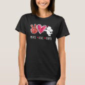 Peace Love Cupid Cute Red Leopard Valentine's Day Tシャツ (正面)