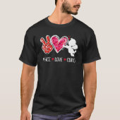 Peace Love Cupid Cute Red Leopard Valentine's Day  Tシャツ (正面)