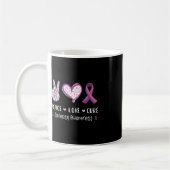 Peace Love cureてんかん認識度男性女性子供 コーヒーマグカップ (左)