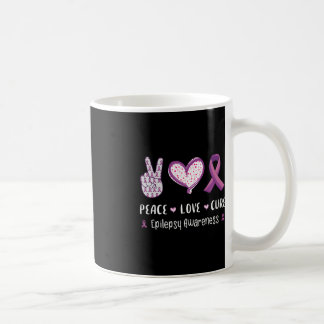Peace Love cureてんかん認識度男性女性子供 コーヒーマグカップ