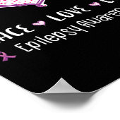 Peace Love cureてんかん認識度男性女性子供 ポスター (角)