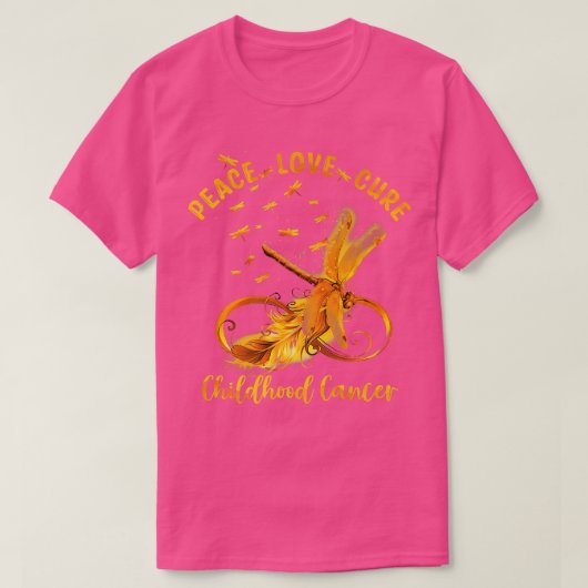 Peace Love Cure小児癌シャツインフィニティDr. Tシャツ (デザイン正面)