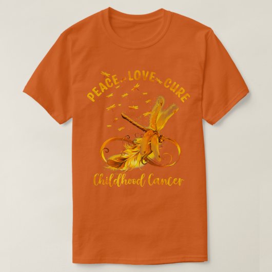 Peace Love Cure小児癌シャツインフィニティDr. Tシャツ (デザイン正面)
