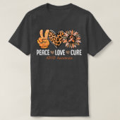 Peace Love Cure ADHD Awareness Month Orange Sunflo Tシャツ (デザイン正面)