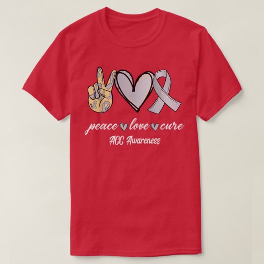 Peace Love Cure Agenesis of the Corpus Callosum Aw Tシャツ (デザイン正面)