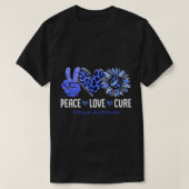 Peace Love Cure Ataxia Awareness Month Blue Sunflo Tシャツ (デザイン正面)