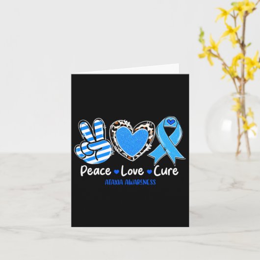 Peace Love Cure Ataxia Awareness Support Gifts 1 カード (黄色い花)