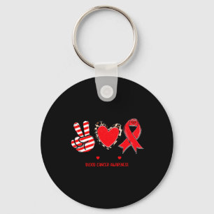 Peace Love Cure Blood Cancer認識度サポートT-S キーホルダー