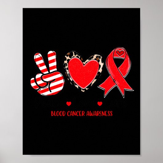 Peace Love Cure Blood Cancer認識度サポートT-S ポスター (正面)