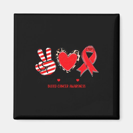 Peace Love Cure Blood Cancer認識度サポートT-S マグネット (正面)