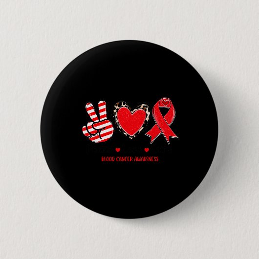 Peace Love Cure Blood Cancer認識度サポートT-S 缶バッジ (正面)