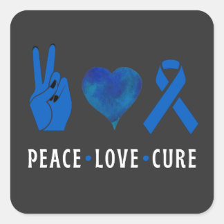 Peace Love Cure, Colon Cancer認識度TシャツT スクエアシール