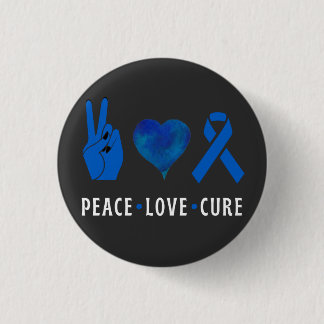 Peace Love Cure, Colon Cancer認識度TシャツT 缶バッジ