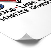 Peace Love Cure Diabetes Awareness ポスター (角)