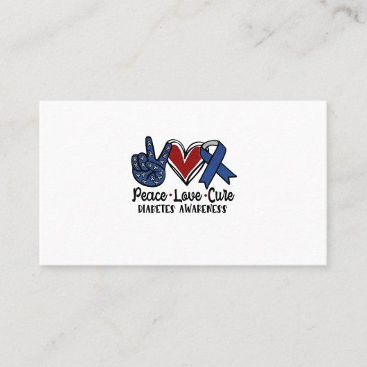 Peace Love Cure Diabetes Awareness 名刺 (正面)