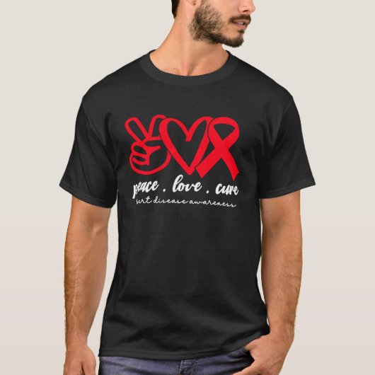 Peace Love Cure Heart Disease Awareness Month For  Tシャツ (正面)