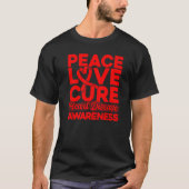 Peace Love Cure Heart Disease Awareness Tシャツ (正面)