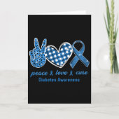 Peace Love Cure Leopard Diabetes Awareness Survivo カード (正面)