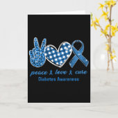 Peace Love Cure Leopard Diabetes Awareness Survivo カード (黄色い花)